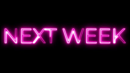Next Week Neon Text Animation | Upcoming Event Motion Graphic