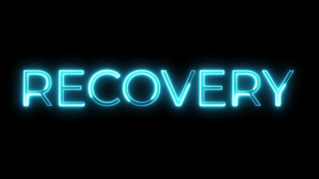 Recovery Neon Text Animation | Motivational Motion Graphic