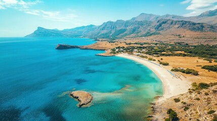 Fototapeta premium Stunning Coastal View Cretes Turquoise Waters.