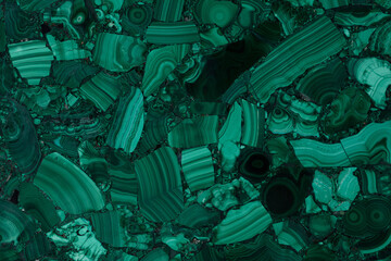 Malachite stone texture for unique interior.