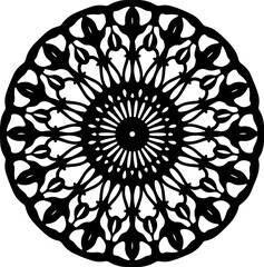 Intricate Black Geometric Mandala Pattern