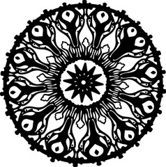 Intricate Black Geometric Mandala Pattern