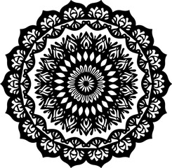 Intricate Black Geometric Mandala Pattern