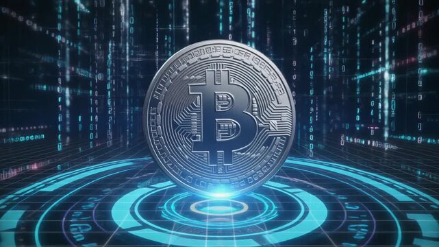 binary code on blue background