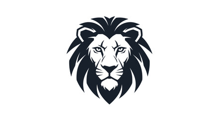 A stylized front-facing lion portrait in monochrome, featuring a textured mane © Sendal