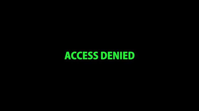 Video animation access denied text red rubber stamp attention icon animation hacked privacy data being hacked. Rubber Stamp “Access Denied” on Black — Detergency security symbol on black background .