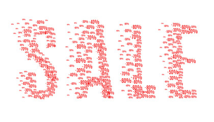 Percents inside inscription sale.