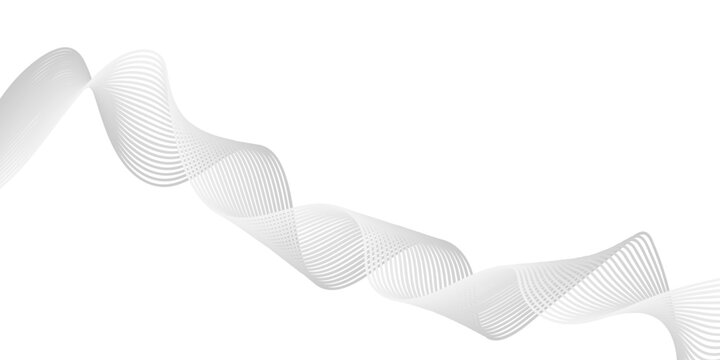 Digital vector illustration of a white paper plane and paper clip flowing with blue light waves and curves on a patterned background