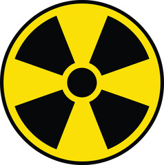 Fototapeta premium Radioactive hazard symbol radiation warning sign danger caution biohazard eps silhouette
