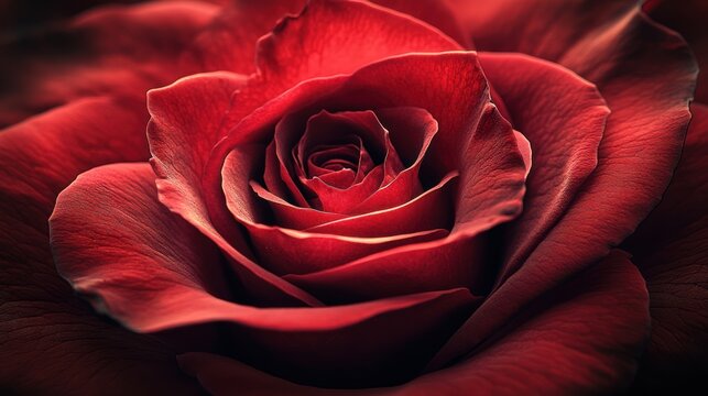 Close-up of a deep red rose. Romantic flower image