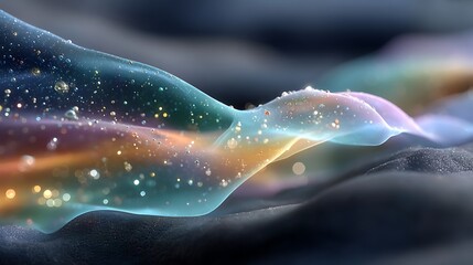 Vibrant Abstract Particle Flow on Wavy Field