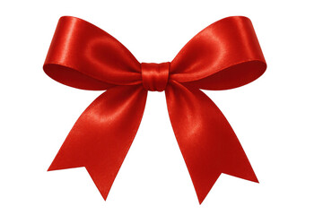 Naklejka premium Red satin ribbon bow for gift wrapping, anniversary, christmas, valentine's day, or birthday celebrations on transparent background