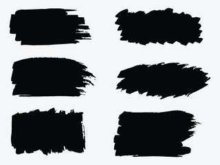 Hand Drawn Black Brush Strokes