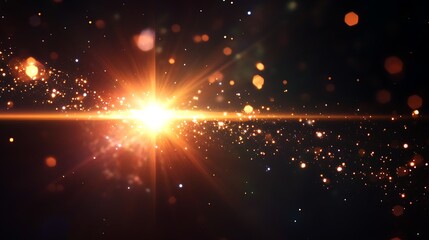 Golden Light Burst  Bokeh Particles Abstract Warm Glow