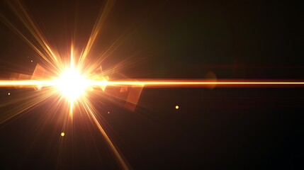 Golden Optical Lens Flare Bright Burst Effect