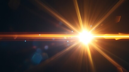 Golden Lens Flare Effect on Dark Background