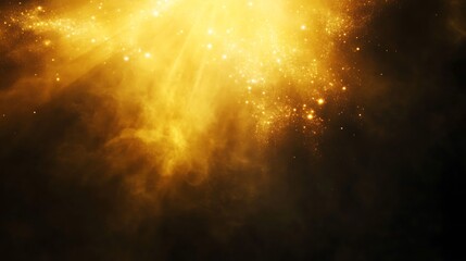 Radiant Golden Sparkle Abstract Light Burst Background