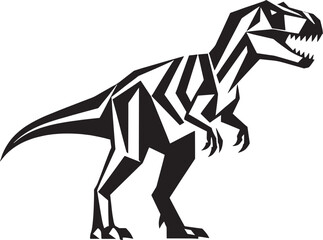 Fototapeta premium Geometric style tyrannosaurus rex dinosaur silhouette with sharp teeth and claws