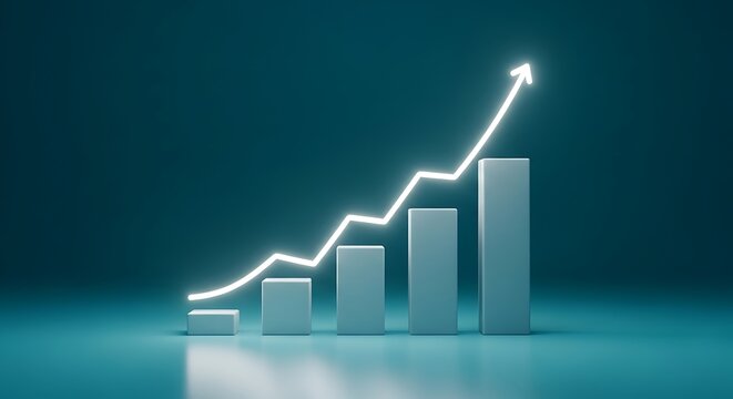 business graph with arrow