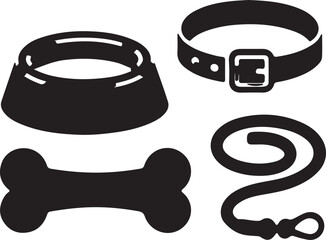 Set of Dog Accessories Isolated On Transparent Background Vector Illustration Design Template Exactly 130 Characters