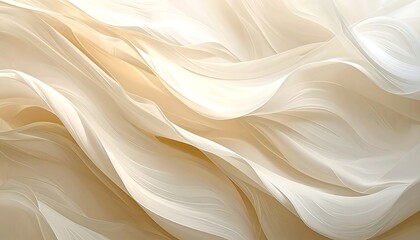 Soft waves of creamy fabric flow with gentle highlights and shadows creating a soothing, elegant abstract texture