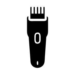 Electric Hair Clipper or Trimmer Icon Vector Black Glyph for Barbershop and Grooming