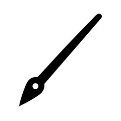Simple Paint Brush or Artist Pen Icon Vector Black and White Minimal Design