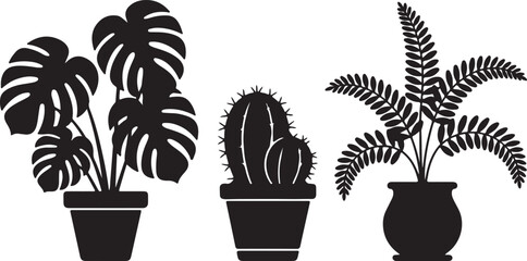 Set of Plants In Pots Isolated On Transparent Background Vector Illustration Design Template Exactly 130 Characters © MDMUKTADIR