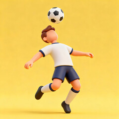 Obraz premium Soccer player heading ball