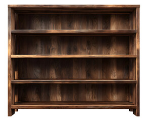 Rustic wooden bookshelf isolated on transparent background brown wooden bookshelf isolated on transparent
