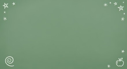 Blank chalkboard background with decorative elements perfect for education and learning presentations
