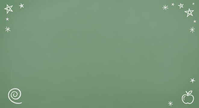 Blank chalkboard background with decorative elements perfect for education and learning presentations