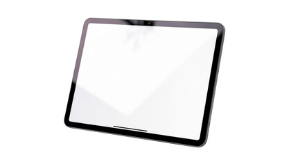 Realistic tablet mockup with blank screen, isolated on white background