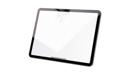 Realistic tablet mockup with blank screen, isolated on white background