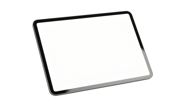 Realistic tablet mockup with blank screen, isolated on white background