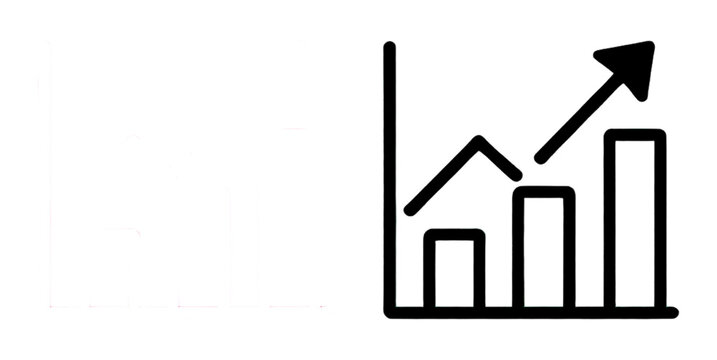 Graph diagram up icon, business growth success chart with arrow, business bar sign, profit growing symbol, progress bar symbol, growing graph icons