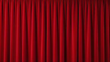 Modern red curtain background, closed mockup banner of theatre curtains on stage