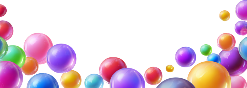 Colorful glossy sphere, vibrant bubble, cheerful abstract background, playful festive design