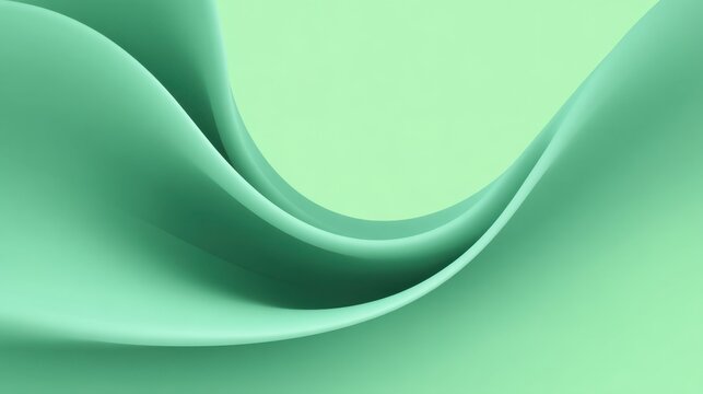Soft flowing mint green abstract fabric texture with elegant curves creating a serene and calming visual atmosphere for various creative projects
