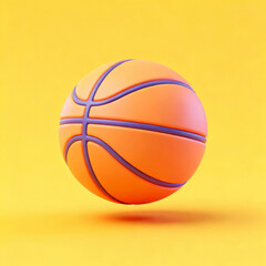 Fototapeta premium Basketball on yellow background