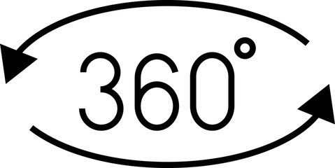 360 Degrees Icon. 360 degrees vector icon set. Rotate symbol