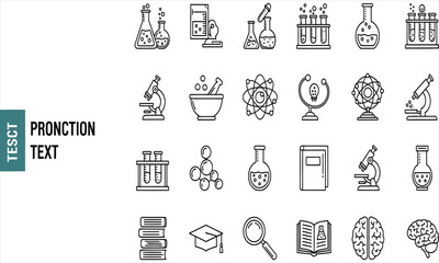 Science Icons Set A Collection of Research and Laboratory Symbols for Education and Discovery