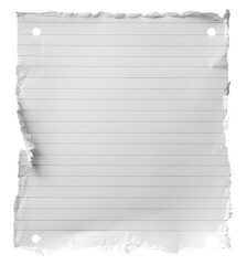 Torn lined paper isolated on transparent background a torn white paper isolated on transparent