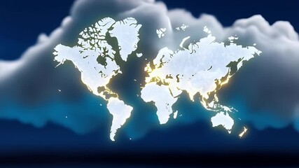 World map cloud computing concept data network technology - Powered by Adobe