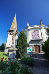 Obraz premium Church of the Holy Spirit with cross in Mula