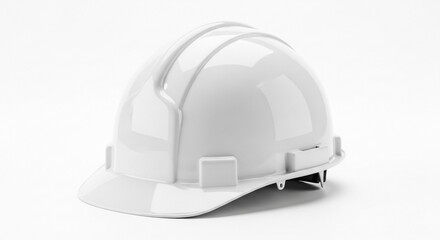 Fototapeta premium White hard hat safety helmet construction protective gear head protection