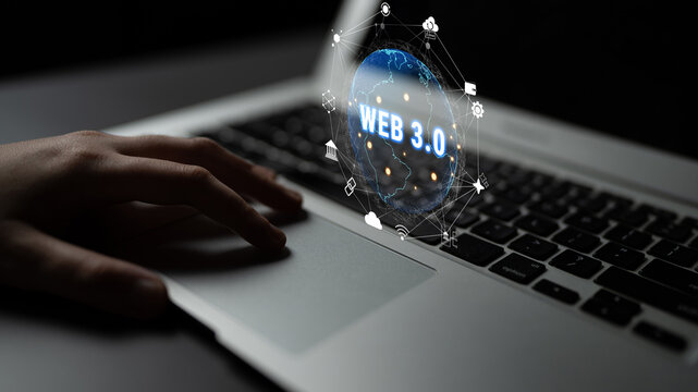 The interconnected global ecosystem of Web 3.0 technology. A worldwide network connecting blockchain, DeFi, NFT, and other decentralized services. Motif