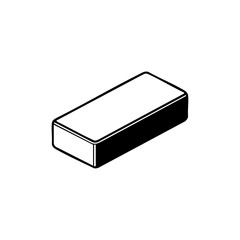 Simple eraser block design representing stationery, correction tool, education, learning, and creative workspace essentials.