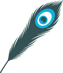 Obraz premium Isolated peacock feather vector illustration on white background art eps silhouette