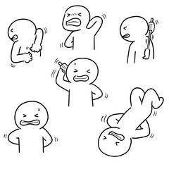 vector set of people scratching back